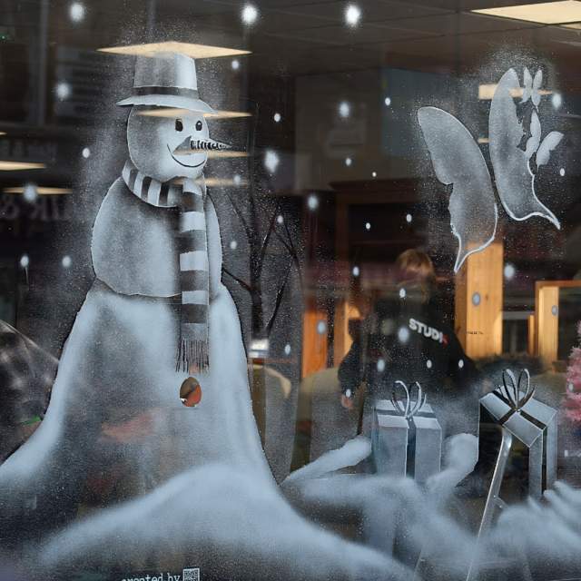Snow Window of a snowman