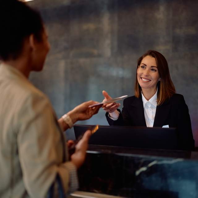 Hotel reception check in