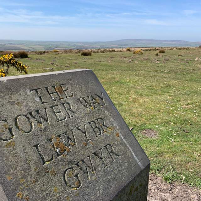 The Gower Way stone in Cefn Brn