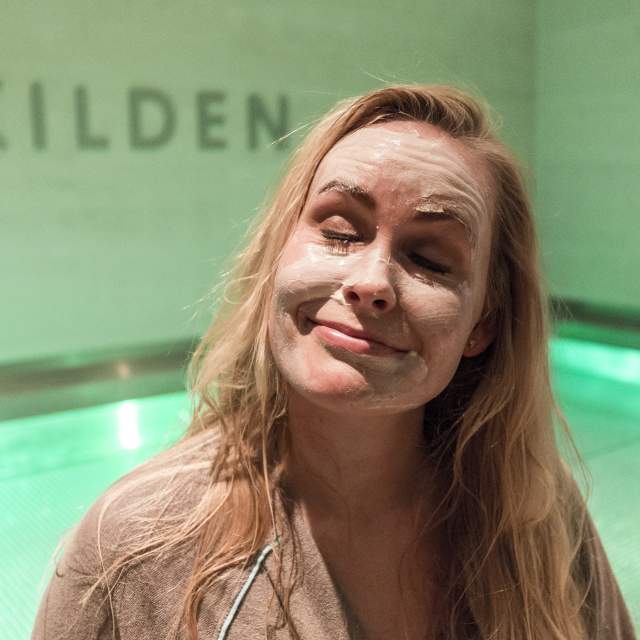 Woman getting facial at Aquarama Spa