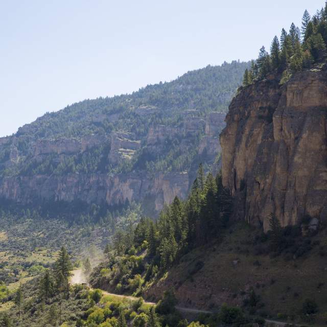 Beautiful canyon view at Cloud Peak Scenic Byway near Buffalo, Wyoming.