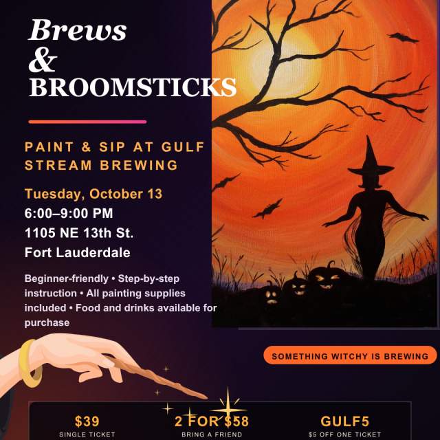 Brews and Broomsticks Paint and Sip at Gulf Stream Brewing