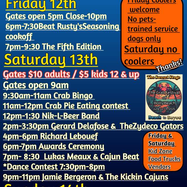 Holly Beach Crab Festival
