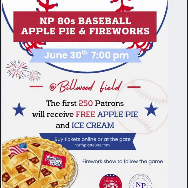 North Platte 80s Baseball: Apple Pie & Fireworks