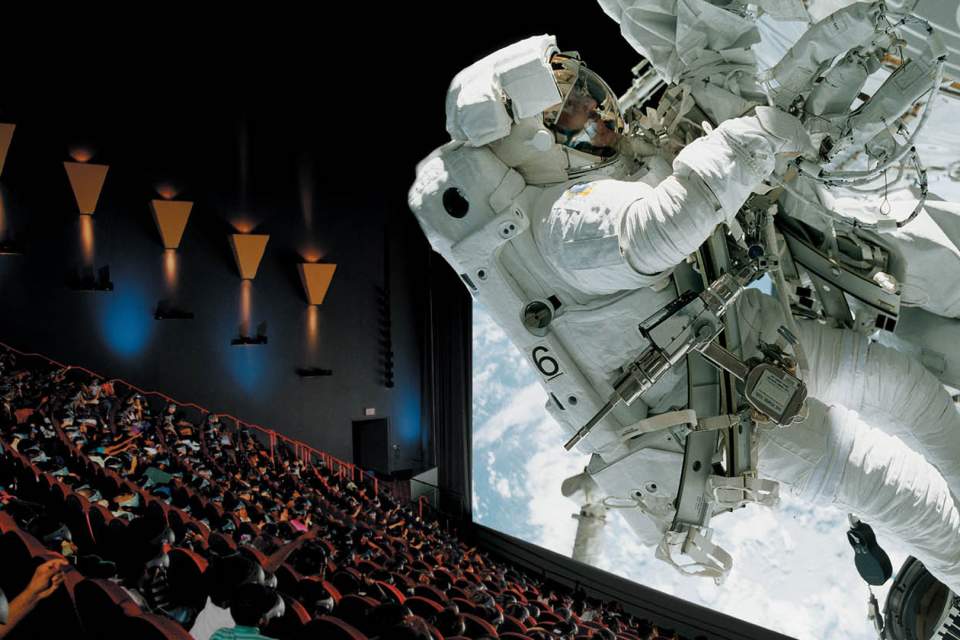 The 6-story tall IMAX theater at the Indiana State Museum is Indiana's largest screen
