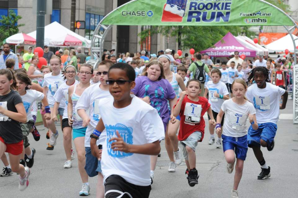 The annual 500 Festival Rookie Run lets kids compete in a friendly atmosphere