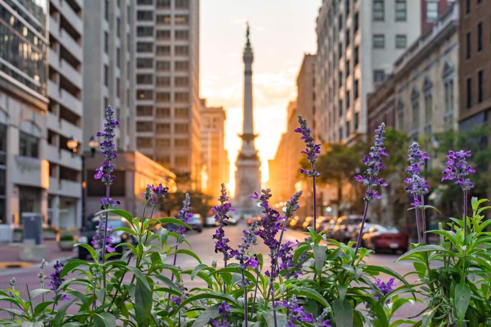 Morning view of the Soldiers and Sailors Monument