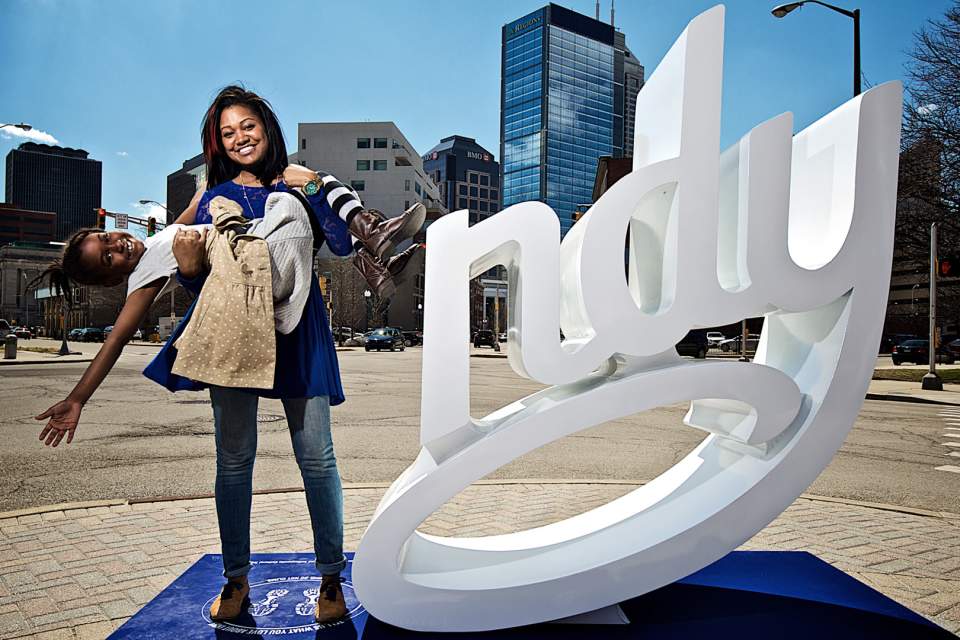 Pose as the "I" in Indy and share your experience