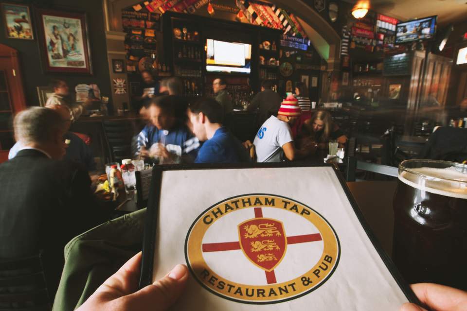 The Chatham Tap is a favorite sports bar for soccer fans