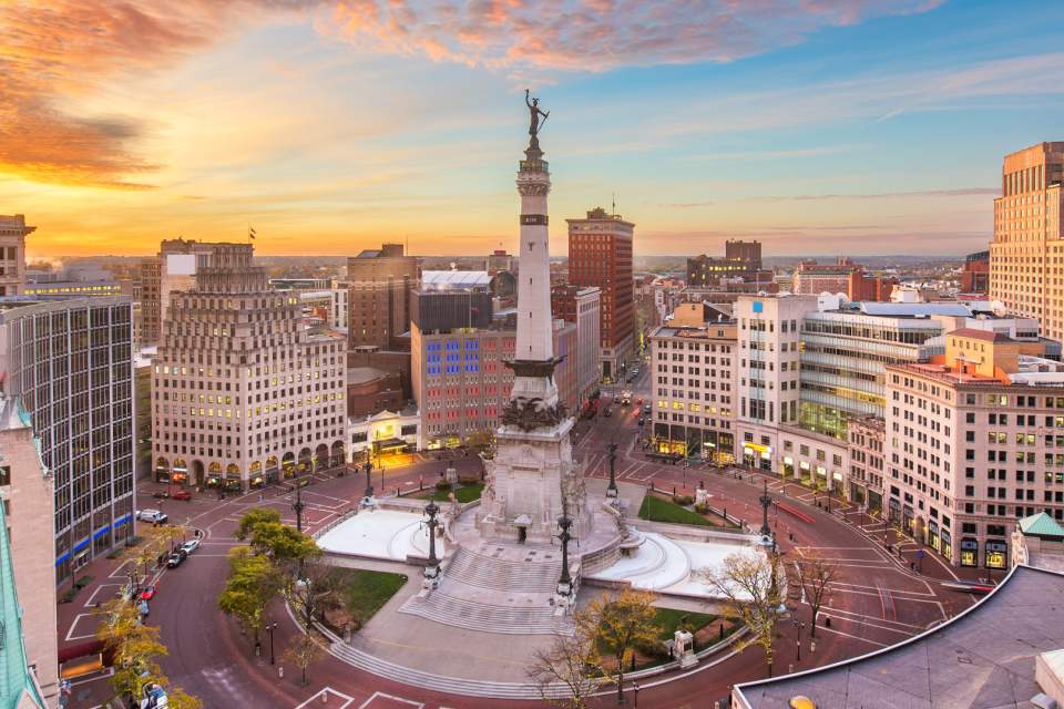 Monument Circle and the Soldiers & Sailors Monument