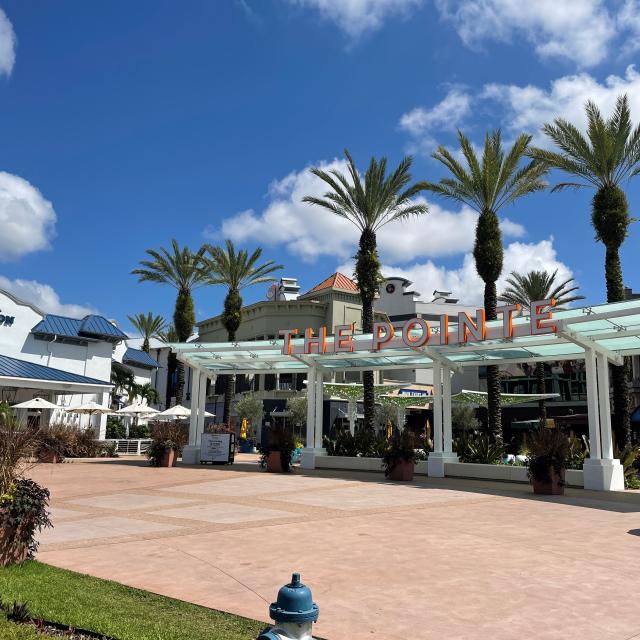 Hampton Social and the Valet area at Pointe Orlando on International Drive