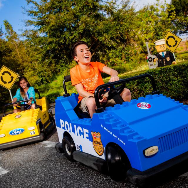 Kids taking part in driving school at LEGOLAND® Florida Resort