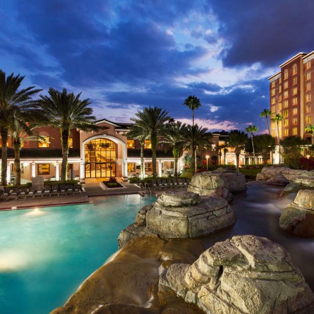 Caribe Royale All-Suite Hotel & Convention Center pool waterfall and rocks