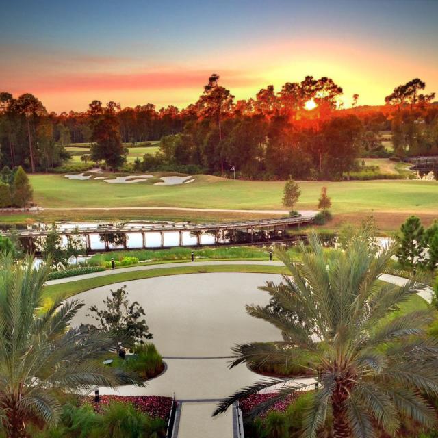 Hilton Orlando Bonnet Creek sunset at golf course