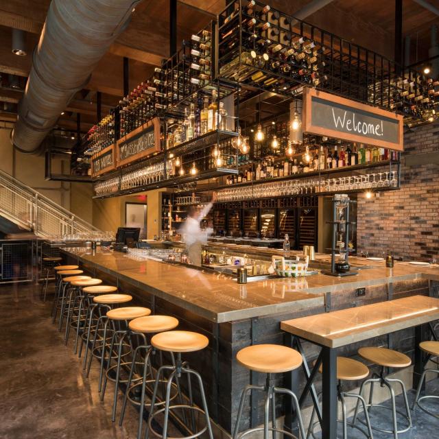 The interior of Wine Bar George