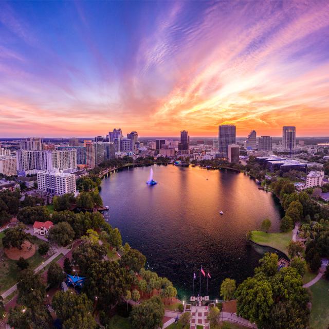 Orlando Main Streets lake eola aerial