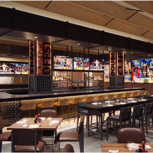Interior of FastBreak restaurant at Hilton Orlando
