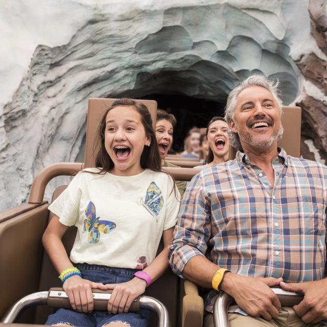 A family on Expedition Everest at Disney's Animal Kingdom® Theme Park