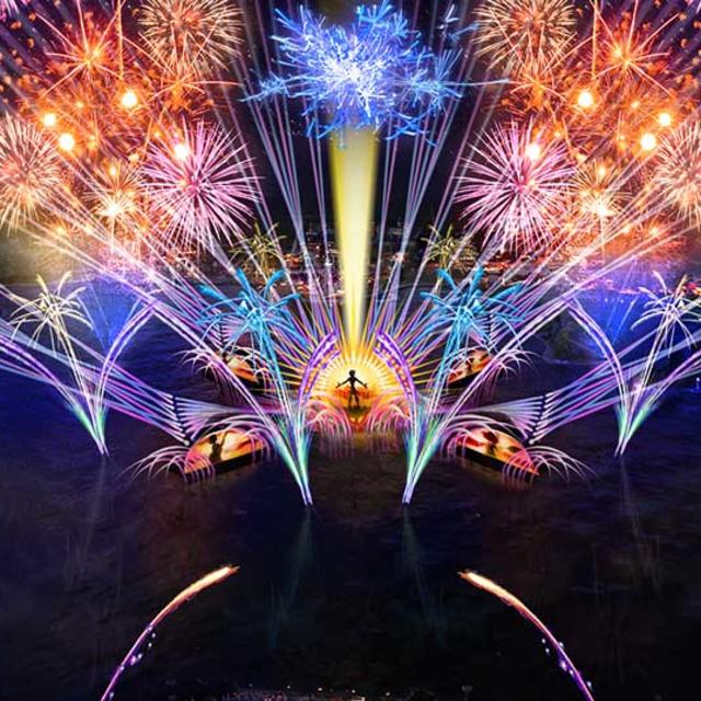 Walt Disney World Magic Kingdom park Harmonious fireworks image for 50th anniversary celebration webpage