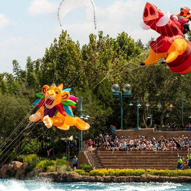 Walt Disney World Animal Kingdom Lion King water show image for 50th anniversary celebration webpage