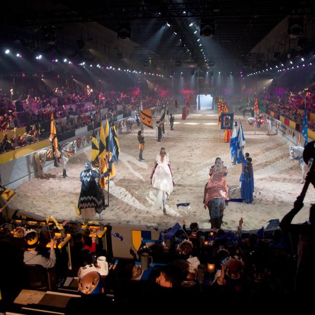 Medieval Times Dinner & Tournament queen knights in arena