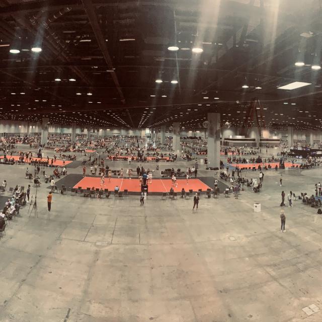Photo of the AAU Volleyball Championships held at the OCCC in July 2020.