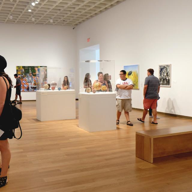 Orlando Museum of Art visitors looking at Cottrell and Lovett collection