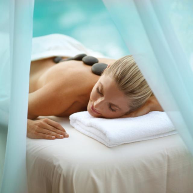 Orlando World Center Marriott woman getting a hot stone massage