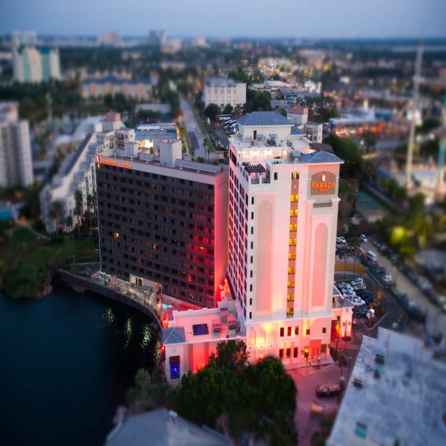 An aerial view of Ramada Plaza Resort & Suites International Drive Orlando
