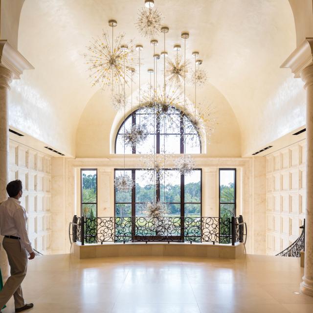 Four Seasons Resort couple in interior entrance