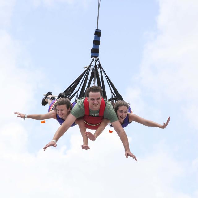Fun Spot America people on a bungee jump