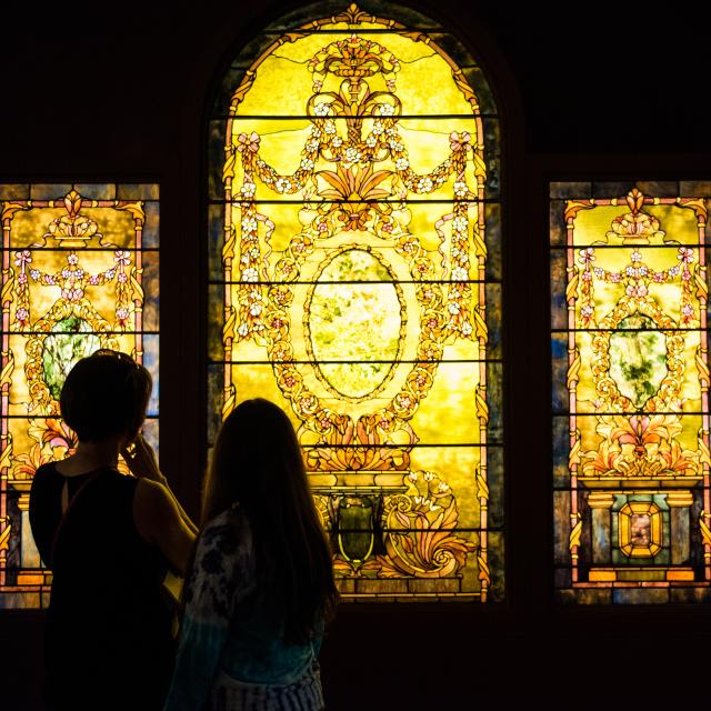 The Charles Hosmer Morse Museum of American Art gazing at stained glass window