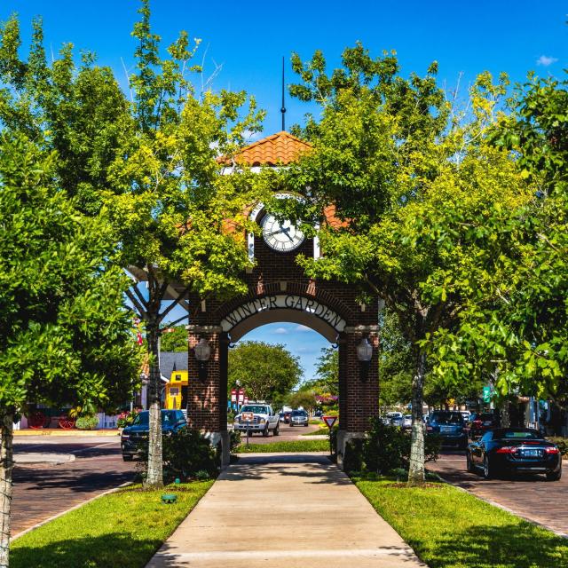 Clock in downtown Winter Garden