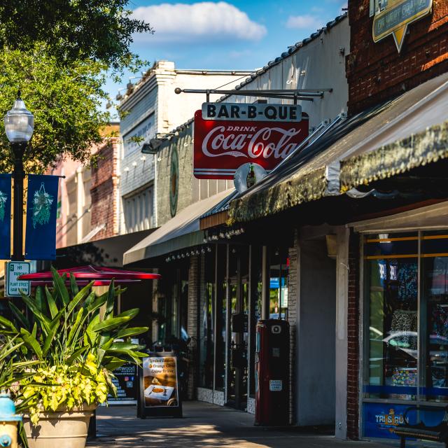 A row of shops in downtown Winter Garden