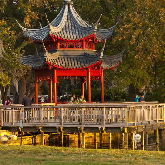 Chinese gazebo on Lake Eola in downtown Orlando