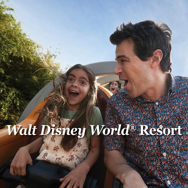 Pai e filha em uma montanha-russa no Walt Disney World Resort