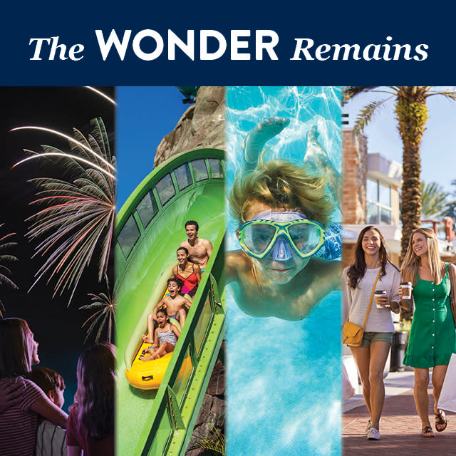 A collection of Orlando images with the title, 'The Wonder Remains'.