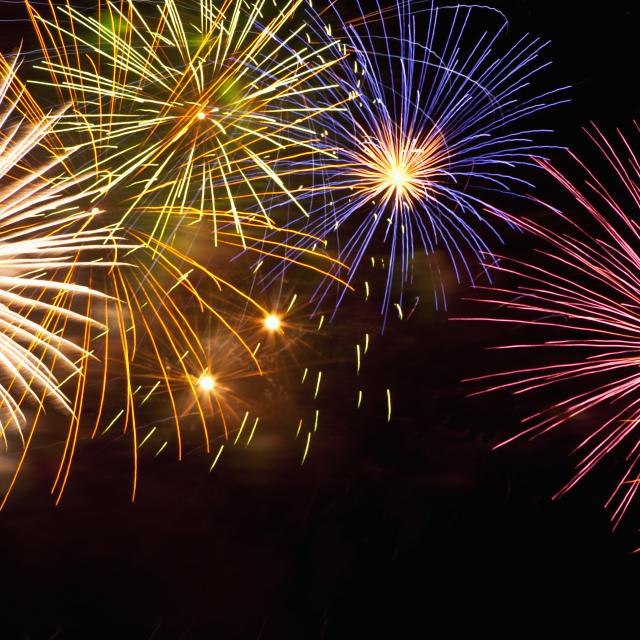 multi-colored fireworks in the night sky