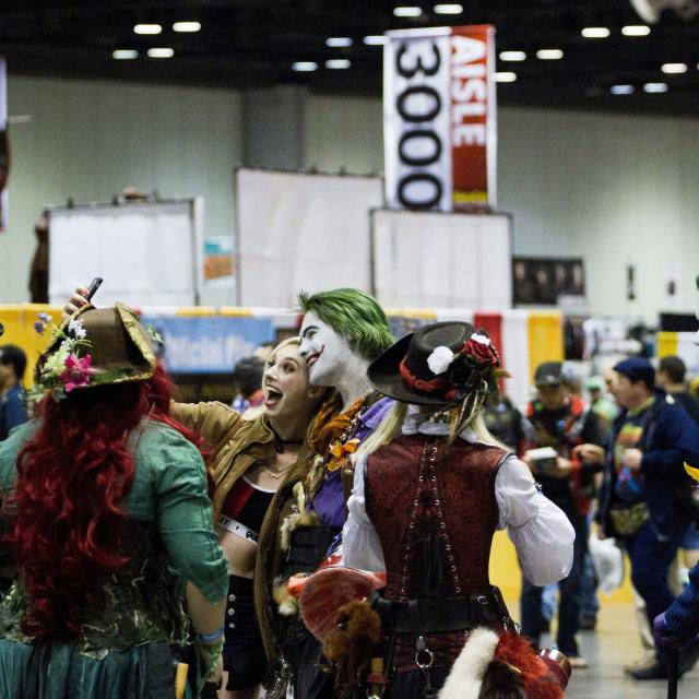 A group of people dressed up as characters at MegaCon