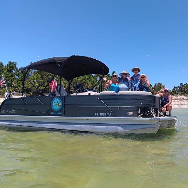 pontoon and group at cape