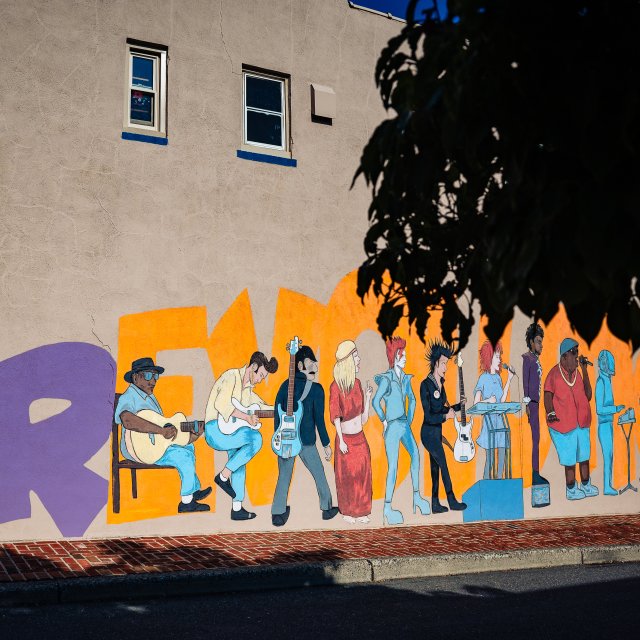 Mural painting on a side street in downtown Stroudsburg PA