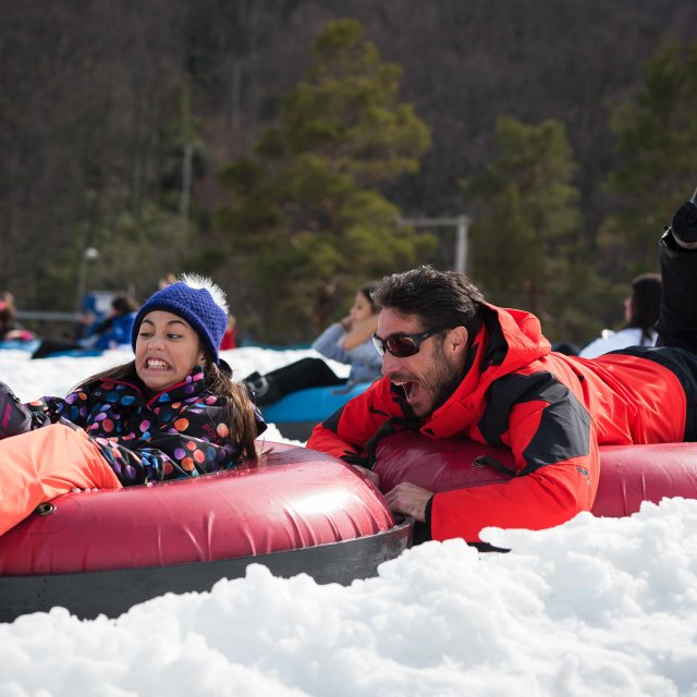 Snowtubing Father Daughter Camelback Mountain 1 PoconoMtns