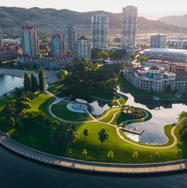 Downtown_Kelowna_During_Summer_Aerial_22_