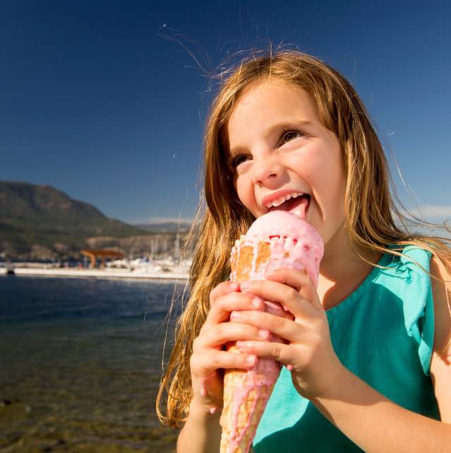 Girl with icecream cone, downtown