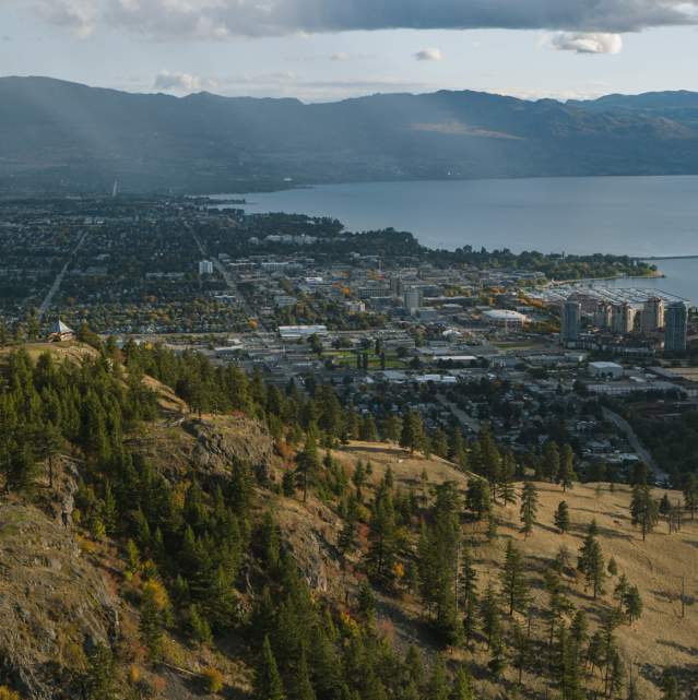 Aerial of Kelowna from Knox Mountain
