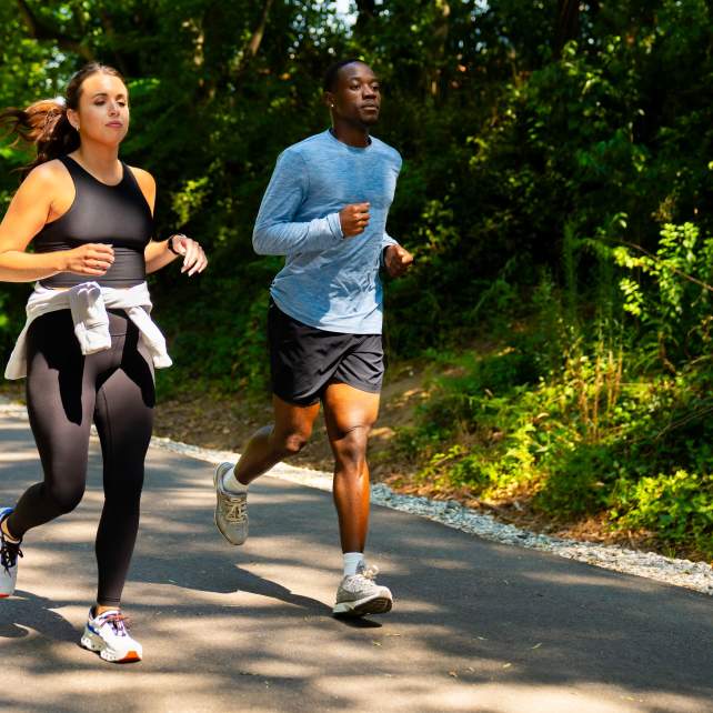 Runners on rail trail
