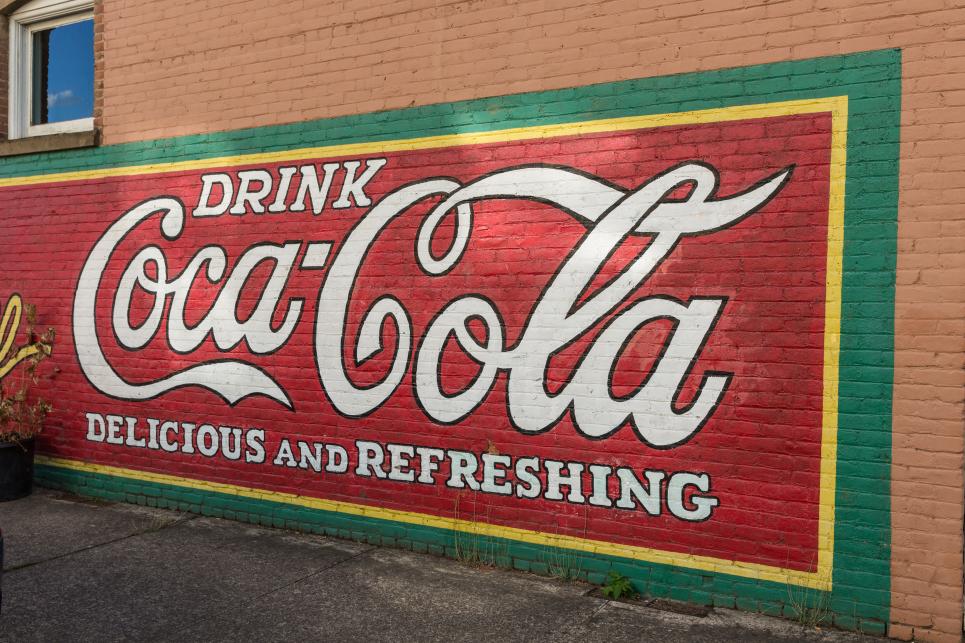 "Drink Coca Cola Delicious and Refreshing" Mural