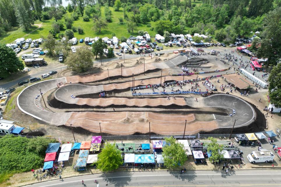 Ariel view of the Emerald Valley BMX track