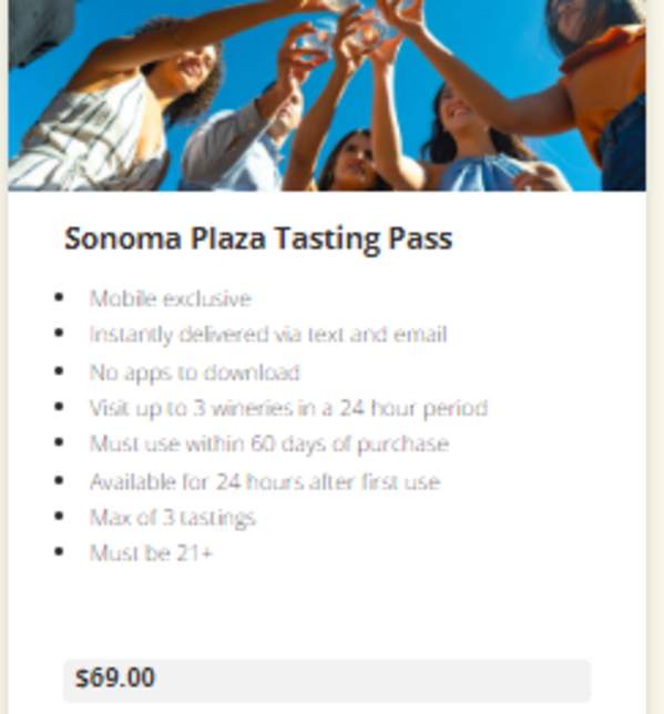 Sonoma Wine Tasting Pass - save up to 25%