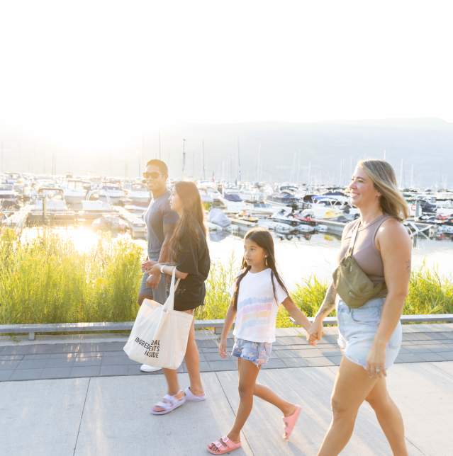 Family on Waterfront Boardwalk Downtown 1